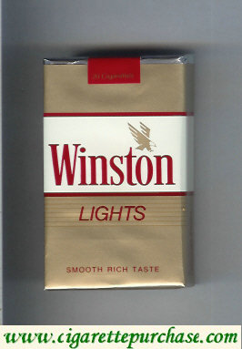Winston with eagle from above in the right Lights cigarettes soft box